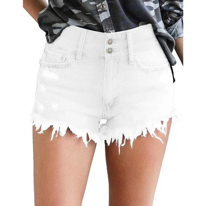 Woman Stylish Mid Rise Fit Denim Shorts