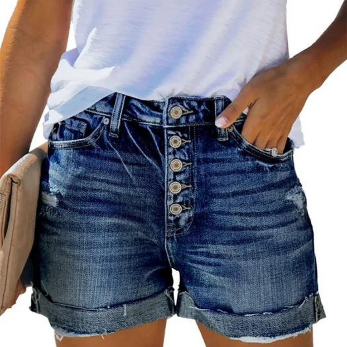 Woman Mid Rise Fit Stylish Denim Shorts