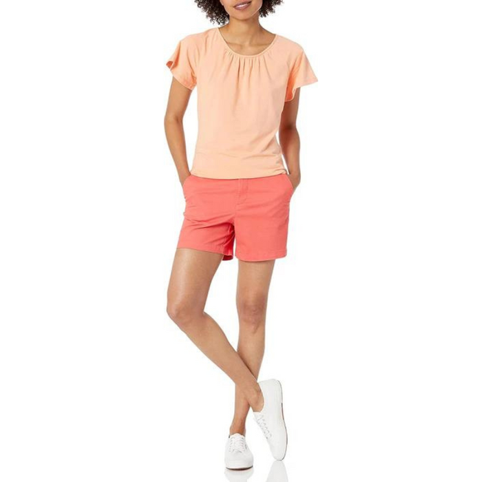 Woman Mid Rise Straight Slim Fit Shorts