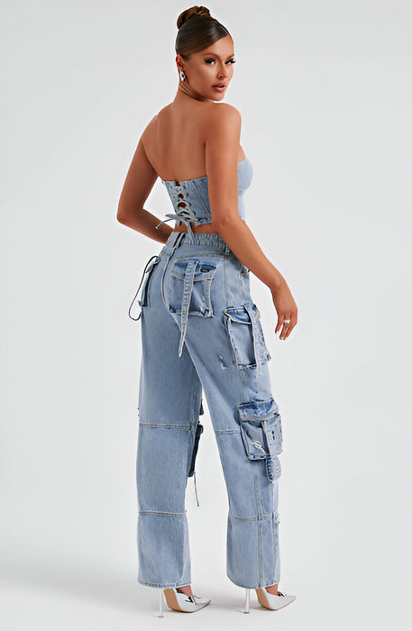 Contemporary Flap Pocket Cargo Jeans