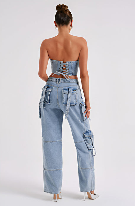 Contemporary Flap Pocket Cargo Jeans