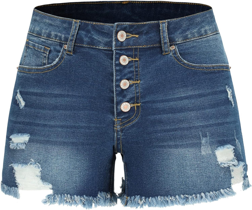 Woman Mid Rise Casual Jean Shorts