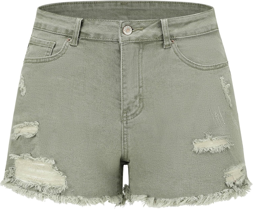 Woman Mid Rise Casual Jean Shorts