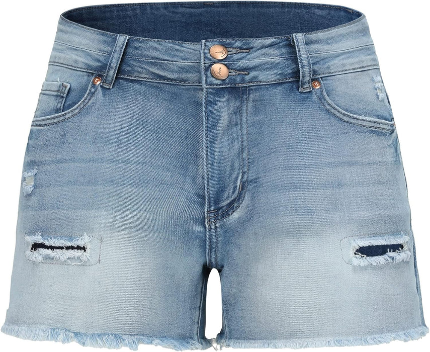 Woman Mid Rise Casual Jean Shorts