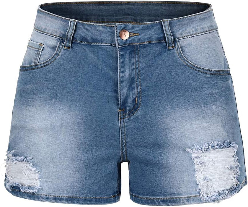 Woman Mid Rise Casual Jean Shorts