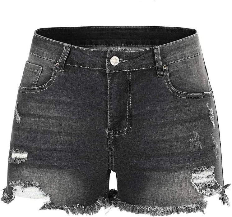 Woman Mid Rise Casual Jean Shorts