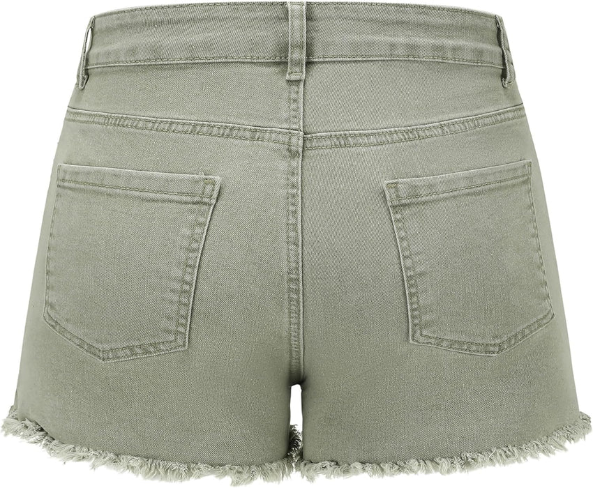 Woman Mid Rise Casual Jean Shorts