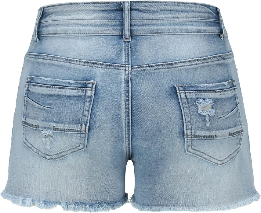 Woman Mid Rise Casual Jean Shorts