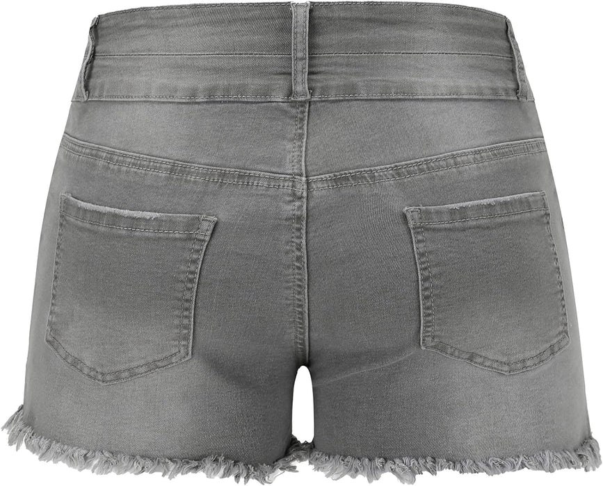 Woman Mid Rise Casual Jean Shorts