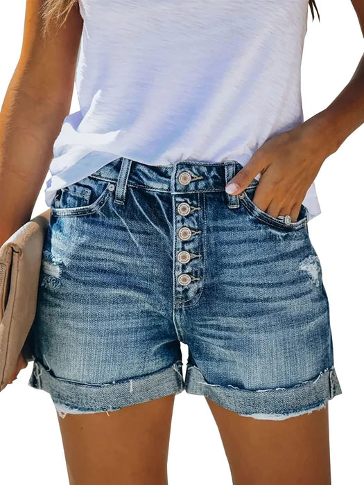 Woman Mid Rise Fit Stylish Denim Shorts