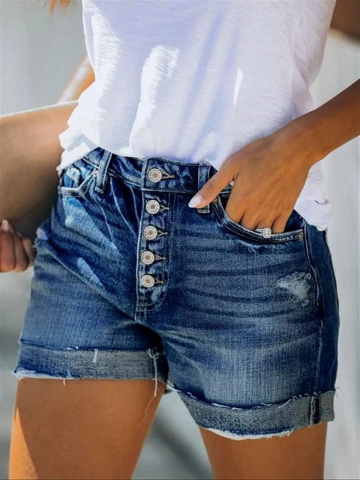 Woman Mid Rise Fit Stylish Denim Shorts