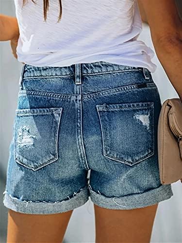 Woman Mid Rise Fit Stylish Denim Shorts