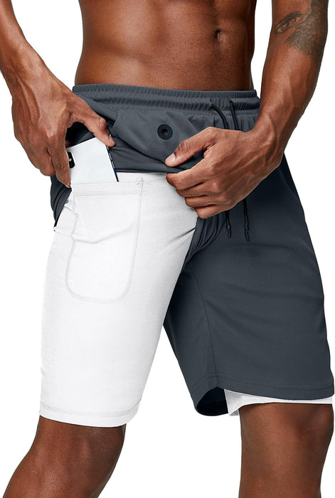 Quick Dry Athletic Shorts With Secure Phone Pocket