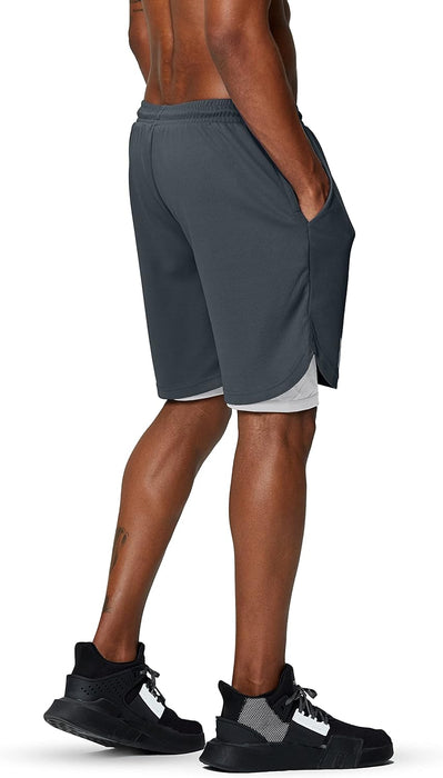 Quick Dry Athletic Shorts With Secure Phone Pocket