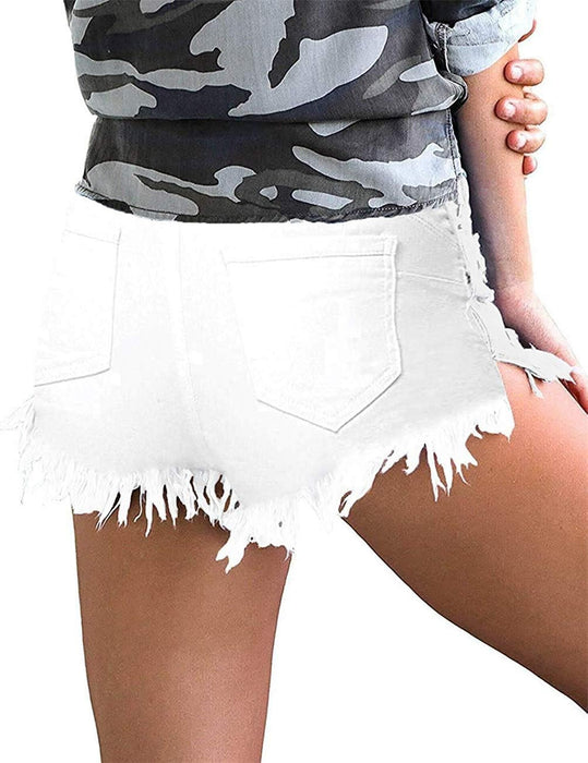 Woman Stylish Mid Rise Fit Denim Shorts