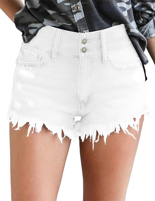 Woman Stylish Mid Rise Fit Denim Shorts