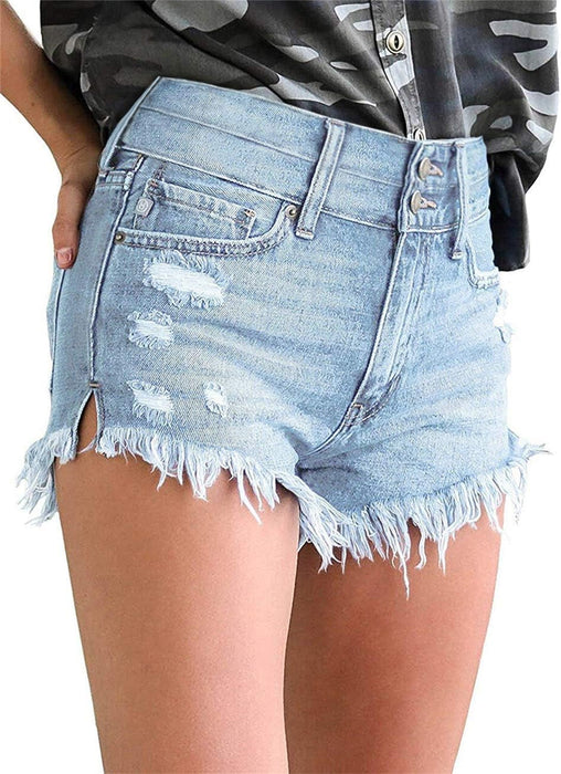 Woman Stylish Mid Rise Fit Denim Shorts