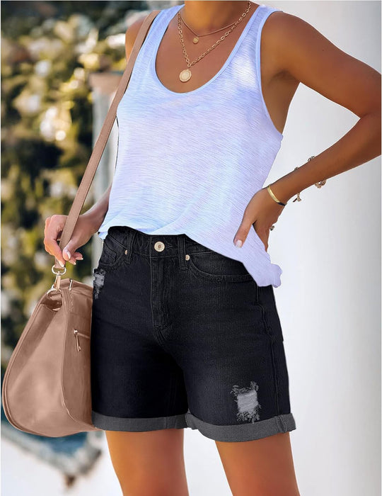 Woman Stylish Summer Jean Shorts