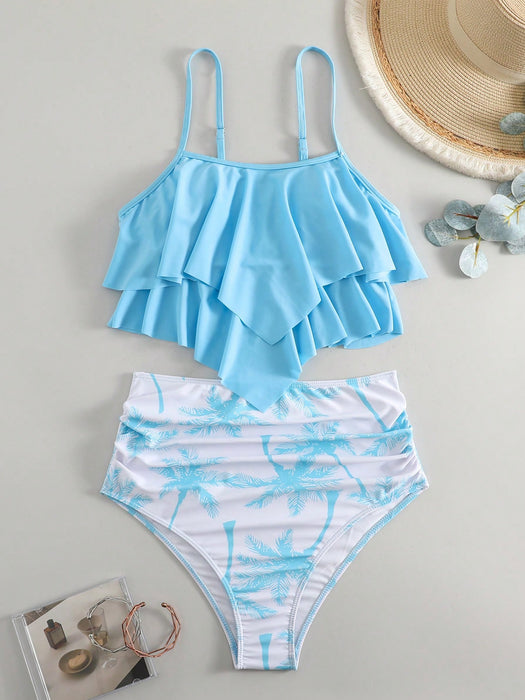 Tropical Printed Bikini Swimsuit
