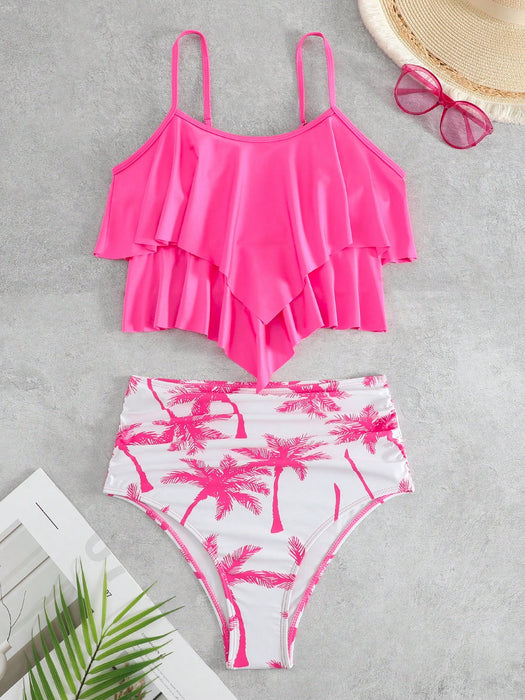 Tropical Printed Bikini Swimsuit