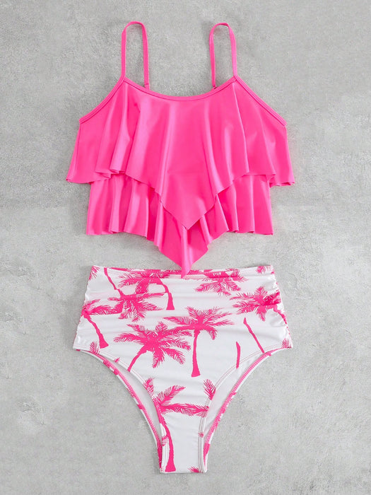 Tropical Printed Bikini Swimsuit