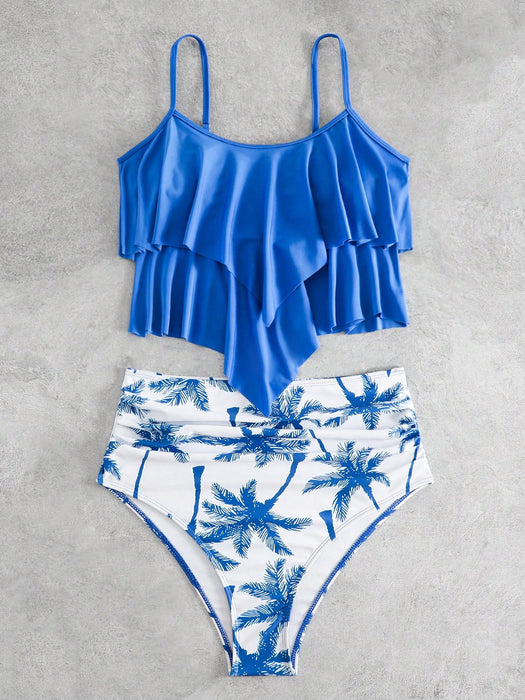 Tropical Printed Bikini Swimsuit