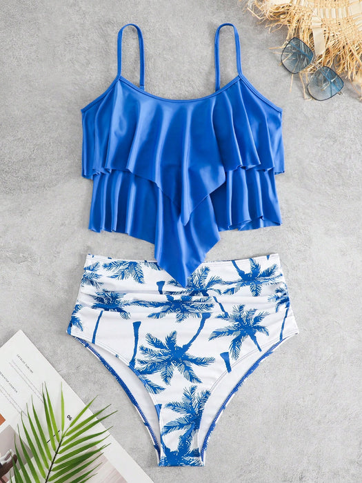 Tropical Printed Bikini Swimsuit