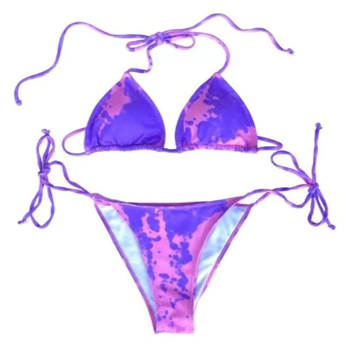 Pink And Purple Color Changing String Bikini