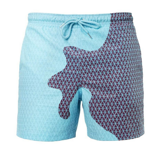 Blue Check Color Changing Shorts