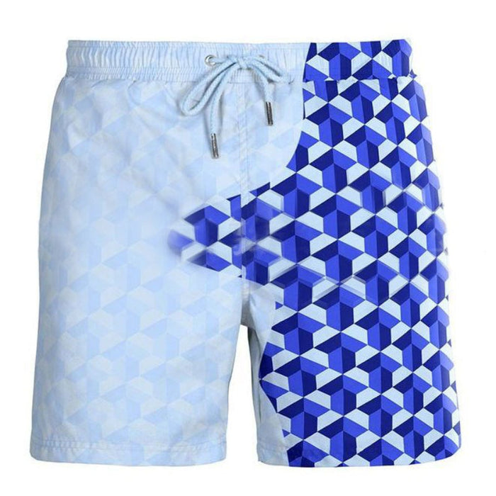 Geometric Print Beach Shorts