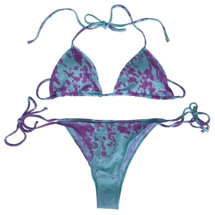 Blue And Purple Color Changing String Bikini